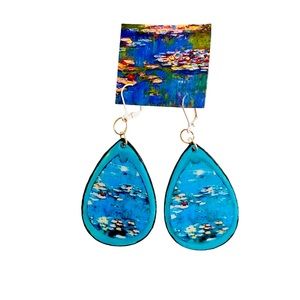 Claude Monet Waterlilies Art Dangle Earrings/Artist Gift/ French Impressionism